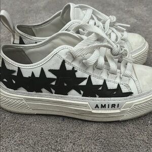 Amiri Women's White and Black Star Sneakers